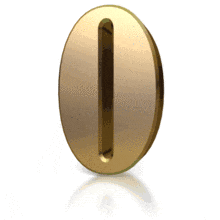 Gold shimmers across the letter O in this animated alphabet clipart.