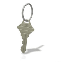 An animated gold house key swaying back and forth.  Use this animation be to symbolize buying a new house, unlocking a mystery, or the key to success.