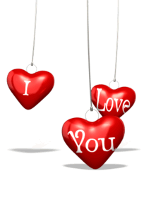Animated gif sample: I Love You Hearts Swinging