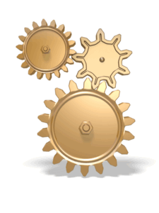 Animated gif sample: Three Animated Gears