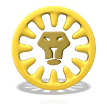 The astrological sign for Leo rotates in this animated clipart.