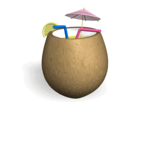 Animated gif sample: Coconut Summer Drink Closeup
