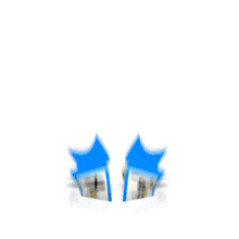 Two poles pop up to display a &quot;happy birthday&quot; banner in this animated clipart.