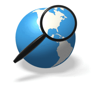 Animated gif sample: Earth Magnifying Glass Search