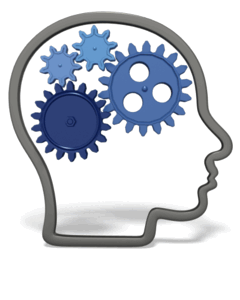 Animated gif sample: Head Outline with Gears