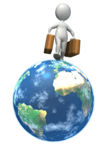 Animated gif sample: Traveler Walking on Globe