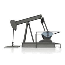 This animated clip art show an oil pump pumping oil.