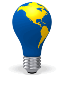 Animated gif sample: Light Bulb World Map Revolve