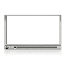 In this animated clip art a media player window plays.