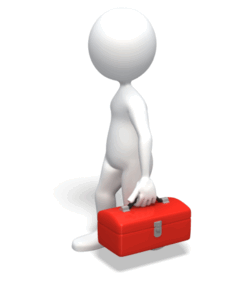 Animated gif sample: Stick Figure Carrying Toolbox