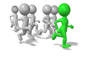 Animated gif sample: Green Leader Running The Race