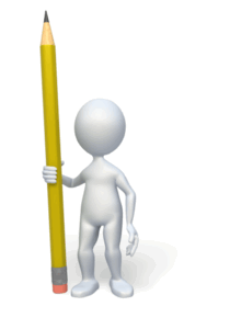 Animated gif sample: Stick Figure Holding Pencil Presenting