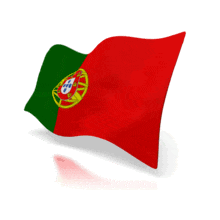 The national flag of Portugal waves in this animated clip art.