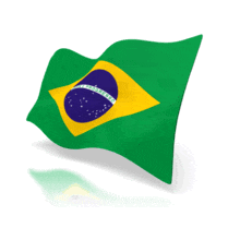 The national flag of Brazil waves at a perspective angle in this animated clip art for PowerPoint.