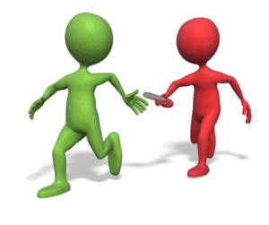 Animated gif sample: Red and Green Passing a Baton