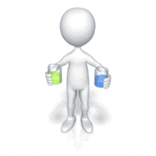 A stick figure compares two items and chooses one as the best in the looping animation.  