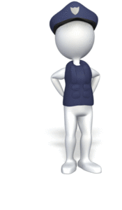 Animated gif sample: Stick Figure Showing Police Badge