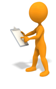 Animated gif sample: Stick Figure Pointing to Clipboard