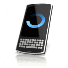 This animated clip art shows a smart phone waiting on a command to finish.