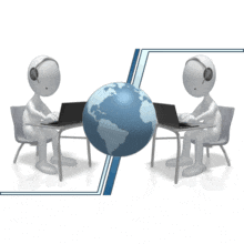 An animation of a world revolving with a students learning.