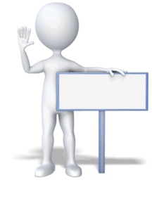 Animated gif sample: Stick Figure Waving with Sign