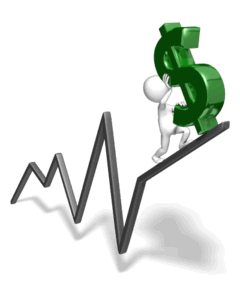 Animated gif sample: Stick Figure Pushing Dollar Symbol Up Gr