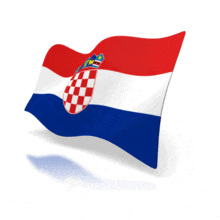 The national flag of Croatia animated at a perspective angle.