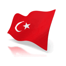The national flag of Turkey animated at a perspective angle.