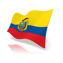 The national flag of Ecuador animated at a perspective angle.