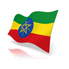 The national flag of Ethiopia animated at a perspective angle.
