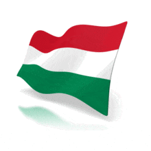 The national flag of Hungary animated at a perspective angle.