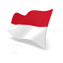 An animated flag of the country of Indonesia.