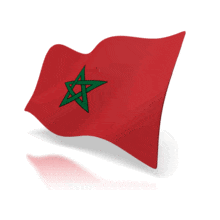 The national flag of Morocco animated at a perspective angle.
