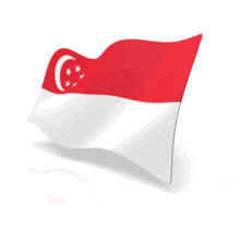 An animated flag for the country of Singapore.