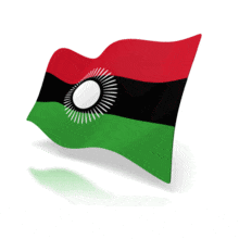 The national flag of Malawi animated at a perspective angle.