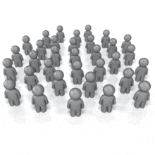 This animation shows a center stick figure turn blue and then the blue spreads outward to other stick figures around the middle one.   &lt;br&gt;&lt;br&gt; This animation is made to only loop one time. 
&lt;a href=&quot;http://www.presentermedia.com/blog/2010/07/set-number-loops-animated-gif/&quot;&gt; Learn how to set the number of loops here.&lt;/a&gt;  