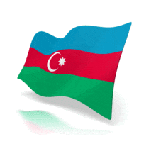An animated flag of Azerbaijan.