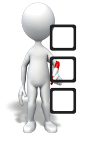Animated gif sample: Stick Figure Drawing Three Check Marks