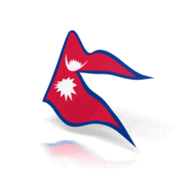 The flag of Nepal animated at a perspective angle.