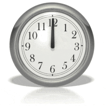 This animation shows a clock hand spinning backwards.