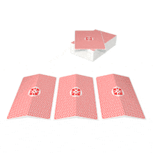 The animation shows a game of three card monte with the queen as the money card.