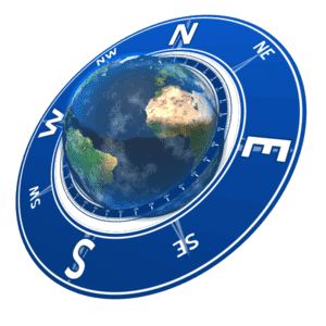 Animated gif sample: Earth Rotating Compass