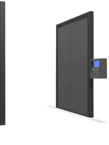Animated gif sample: Stick Figure Walk Though Security Door