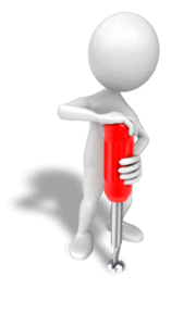 Animated gif sample: Stick Figure Cranking Screwdriver