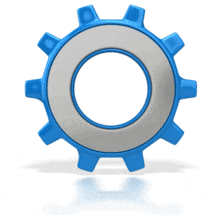 This animation shows one gear spinning.