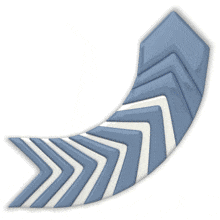 A lighted arrow calls attention to a direction.  This animation can be flipped in PowerPoint to call attention to any direction.