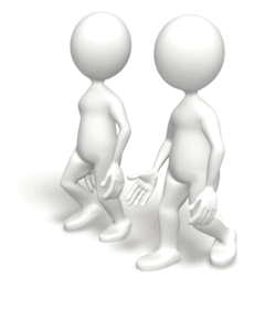 Animated gif sample: Stick Figures Walking Talking
