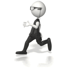This animation shows the mission impossible agent character running.