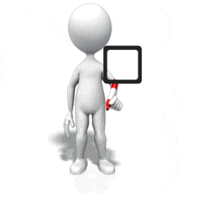 An animation of a stick figure checking one box with a mark.  &lt;br&gt;&lt;br&gt; This animation is made to only loop one time. 
&lt;a href=&quot;http://www.presentermedia.com/blog/2010/07/set-number-loops-animated-gif/&quot;&gt; Learn how to set the number of loops here.&lt;/a&gt;  