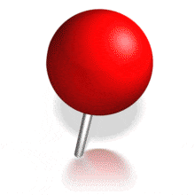 This animation shows a marker pin lighting up.  This could be used to mark a destination or location on a map.